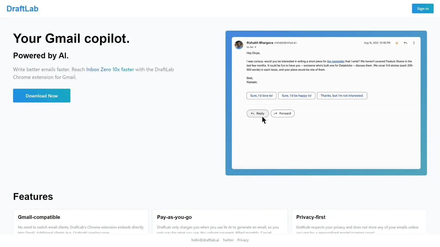 DraftLab: Your AI-powered Gmail copilot to write better emails faster