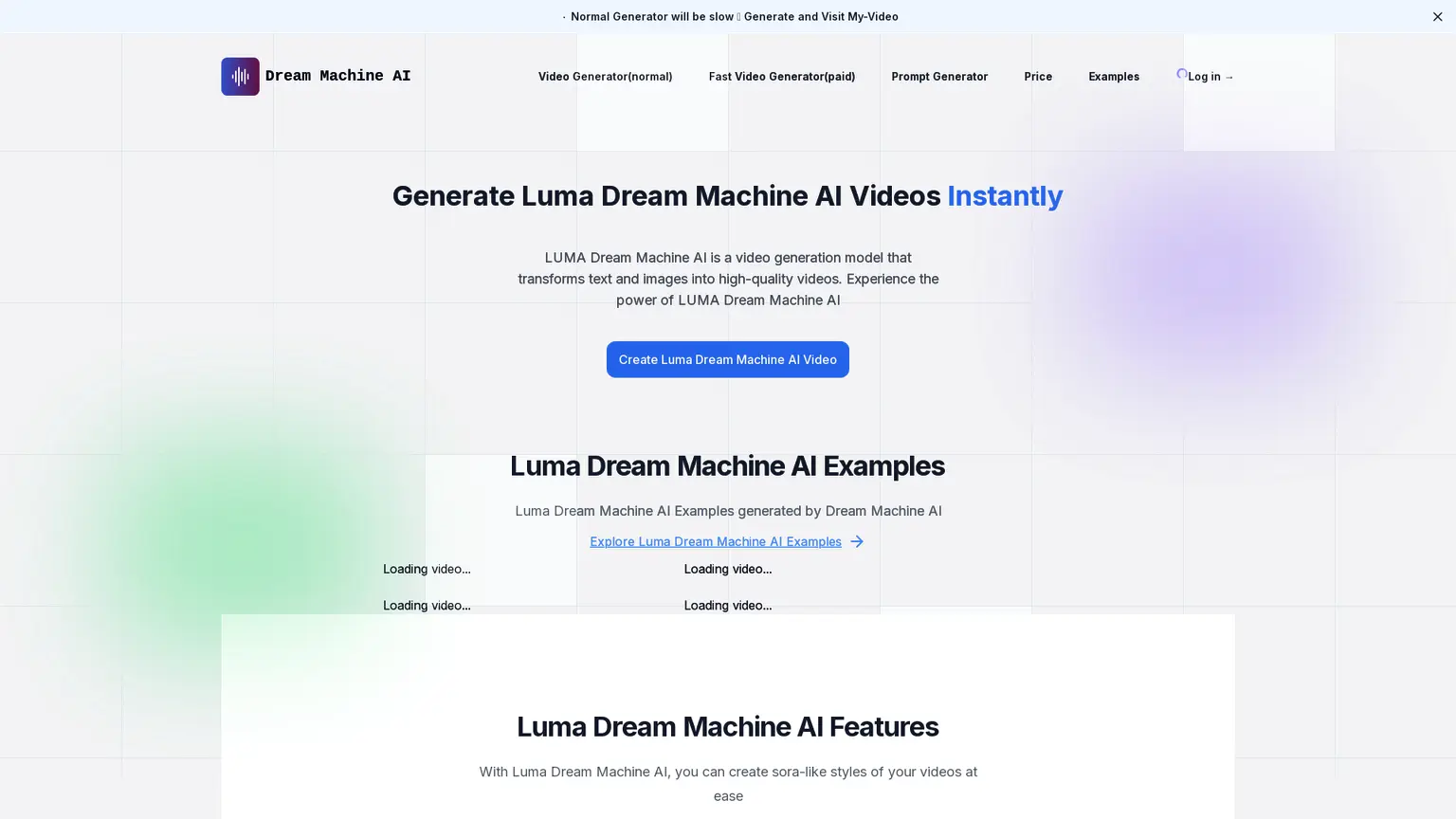 Dream Machine AI | Create Free Luma Dream Mahcine AI Video