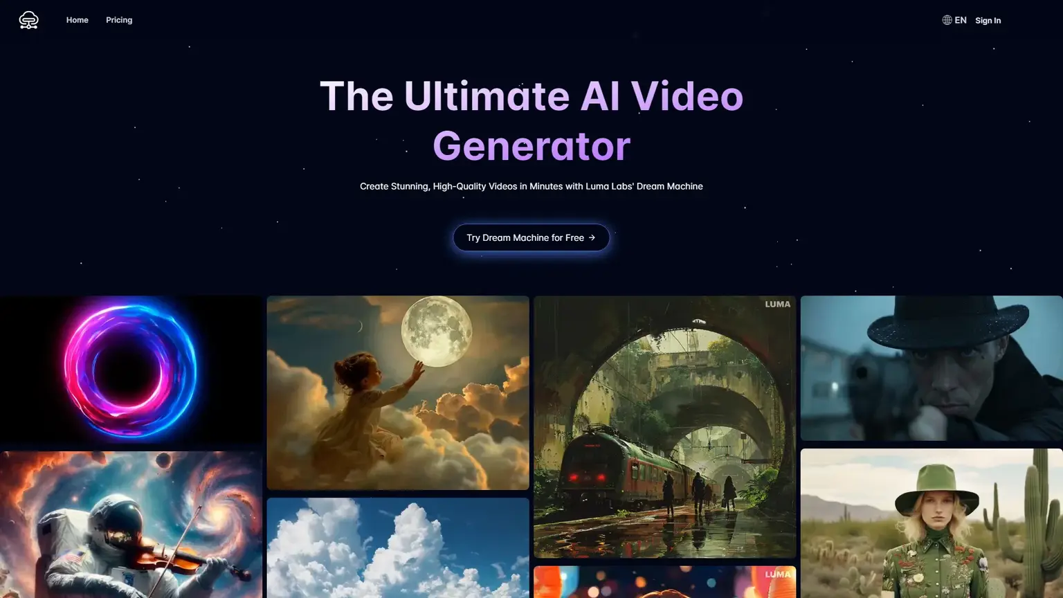 Luma AI Video Generator Free Online - Powered by Dream Machine