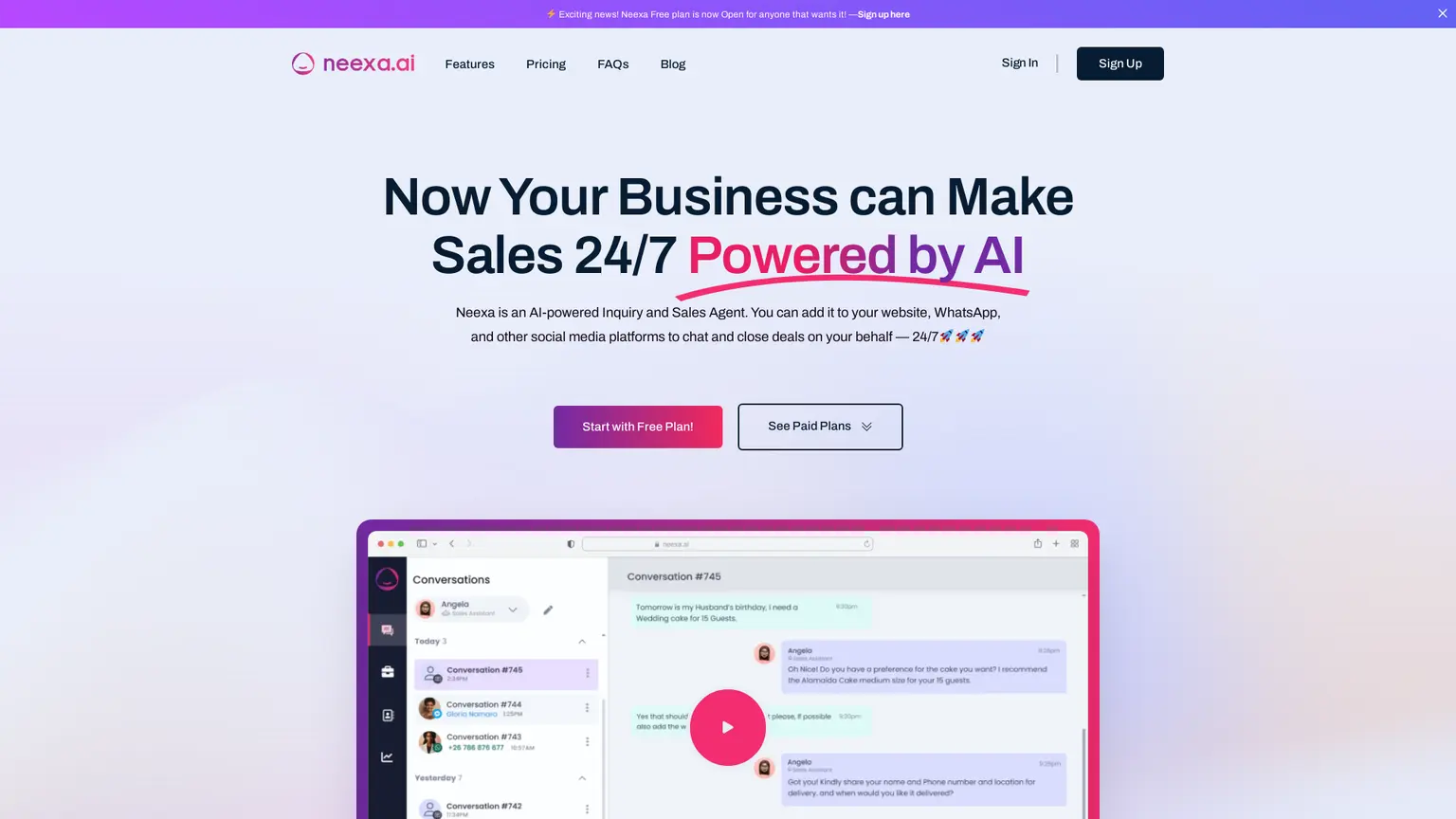 The AI-Powered Sales Agent is Here | Neexa AI