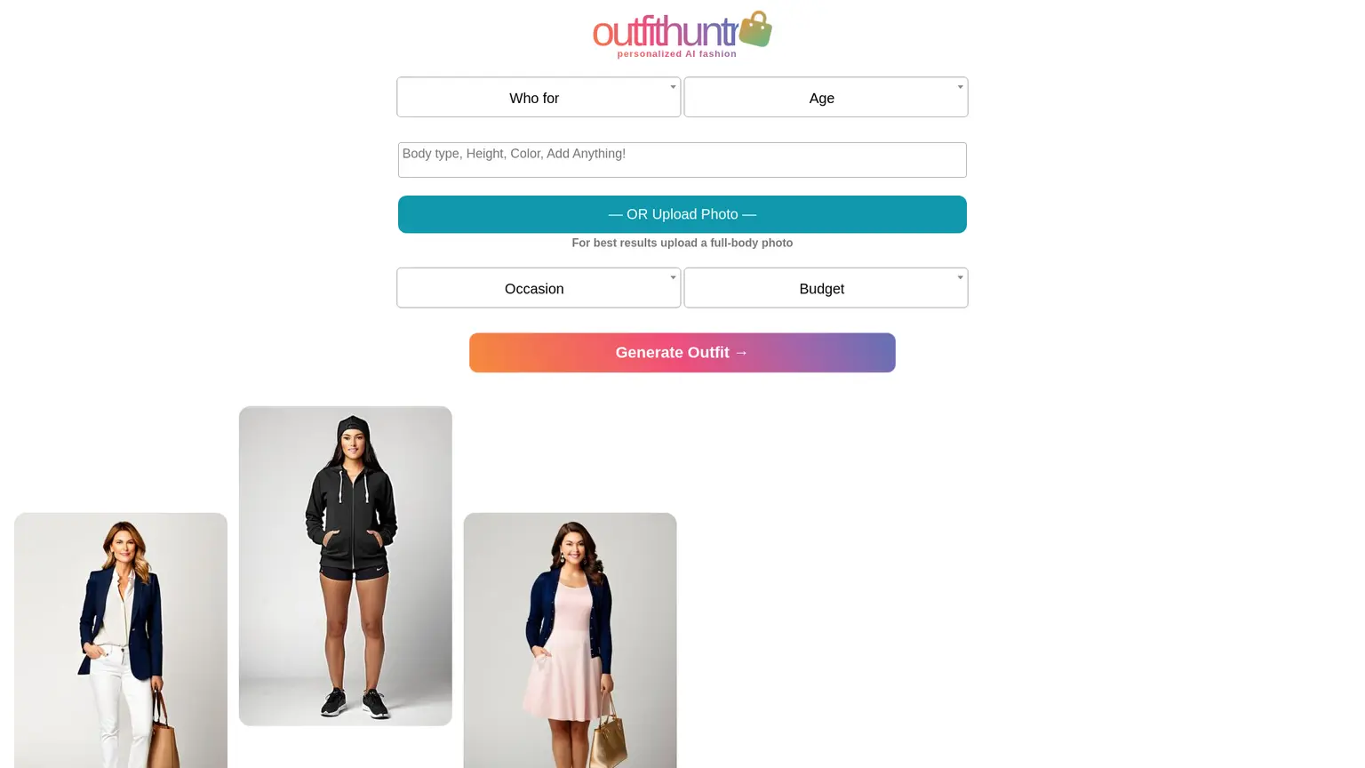 OutfitHuntr - AI Powered Outfit Generator | Shop Fashion from Top Brands