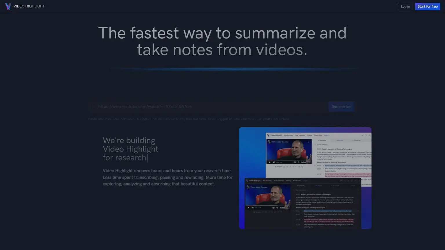 Video Highlight - AI-Powered Summarization, Transcription & Note-Taking