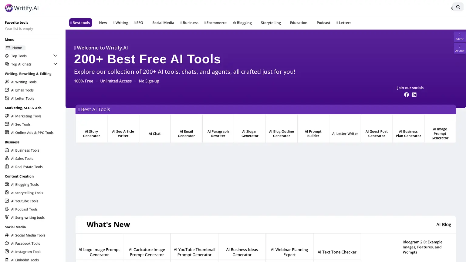 Best AI Writer Tools & Generators [Free, No Sign-up!] - Writify.AI