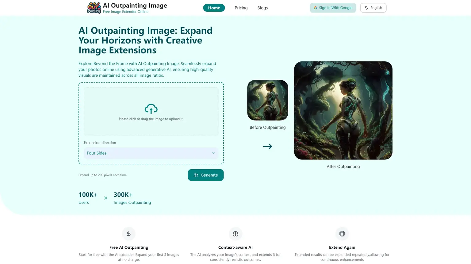 Free Online Tool For AI Image Expanding-AI Outpainting Image