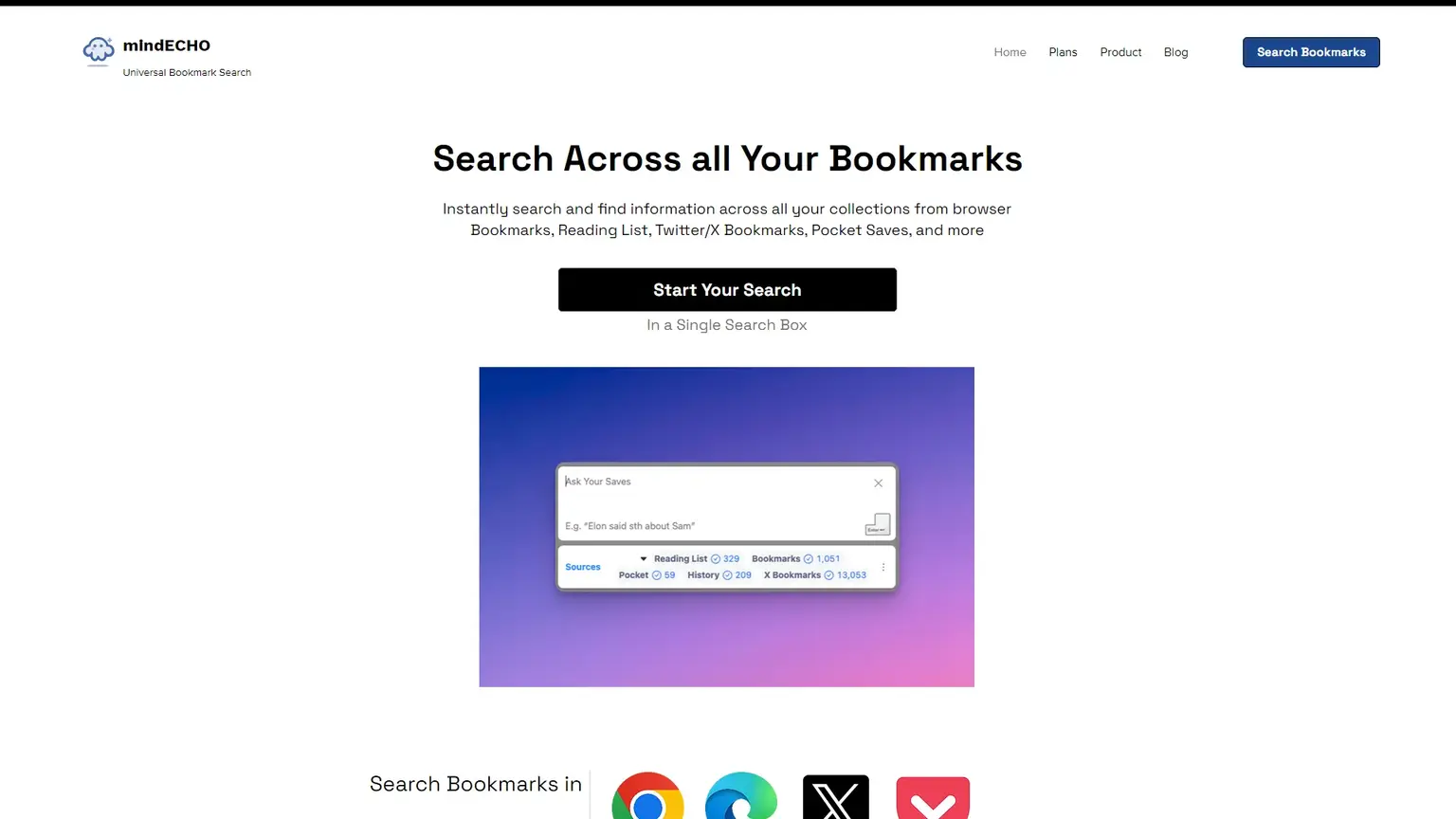 Universal Bookmarks Search - mindECHO @Bookmarks Search